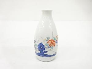 酒井田柿右衛門造　錦　岩に牡丹　徳利（保護箱付）